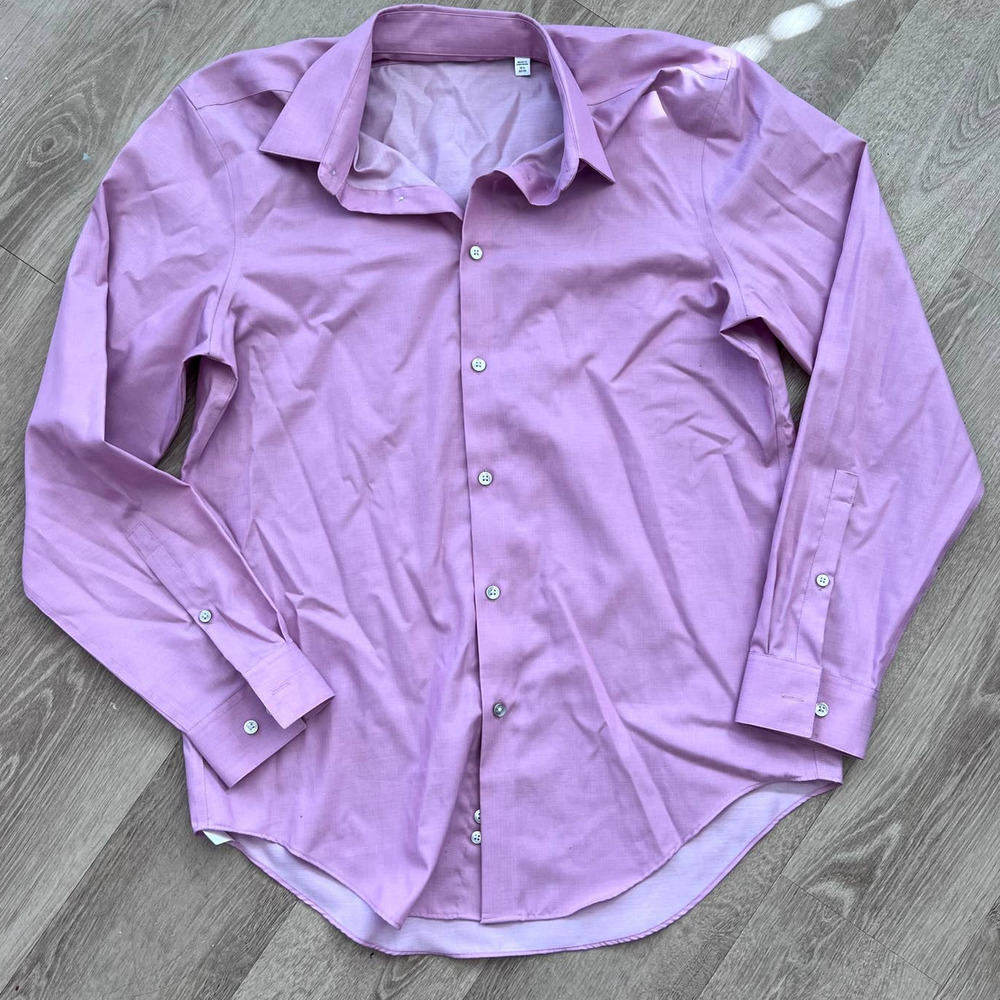 Calvin Klein Mauve Mens Button Down 15.5 32/33 Long Sleeve